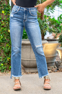 Renee High Rise Crop Flare Jeans