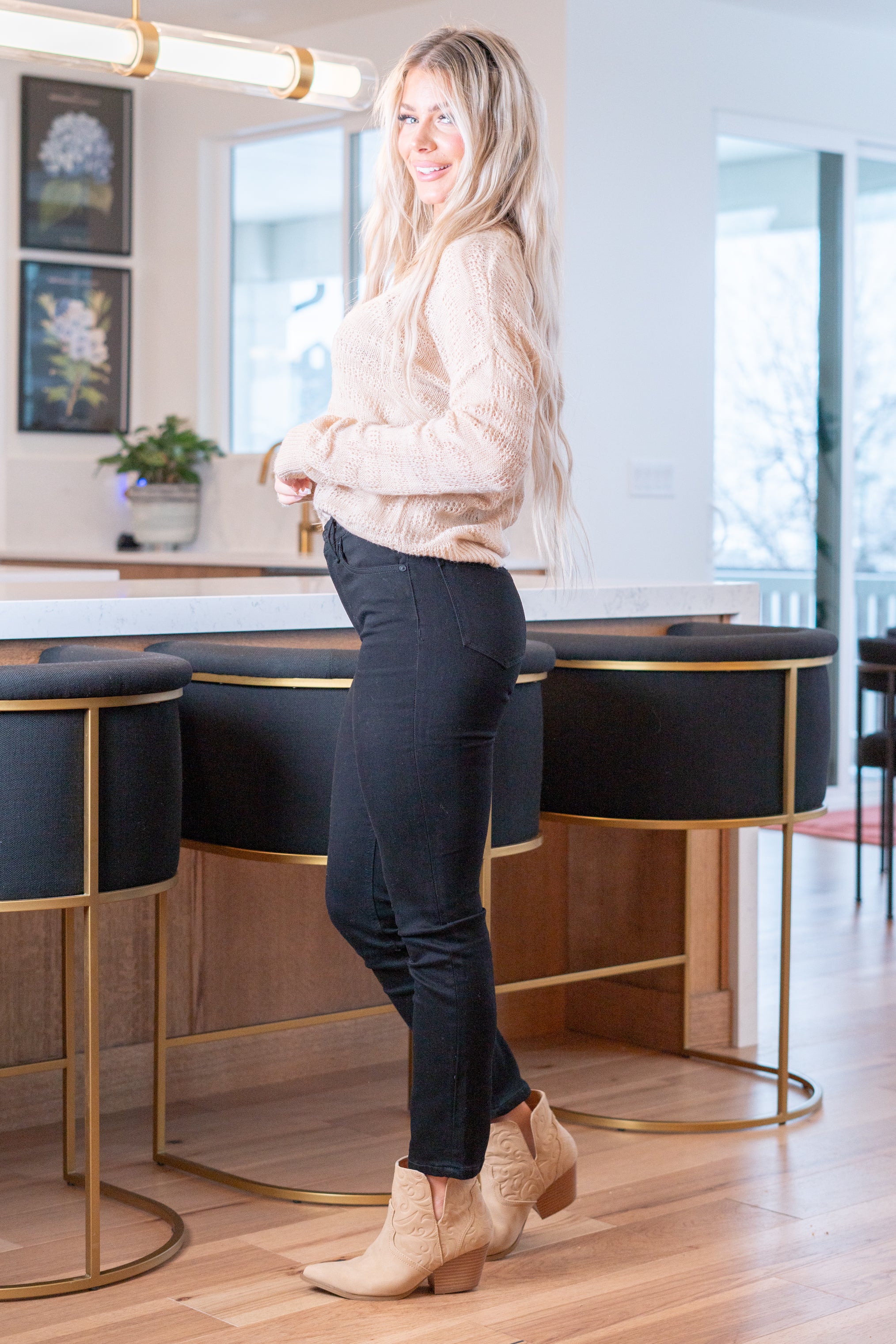 KanCan Jeans Estelle High Rise Slim Straight American Blues Denim Boutique KC11252BK