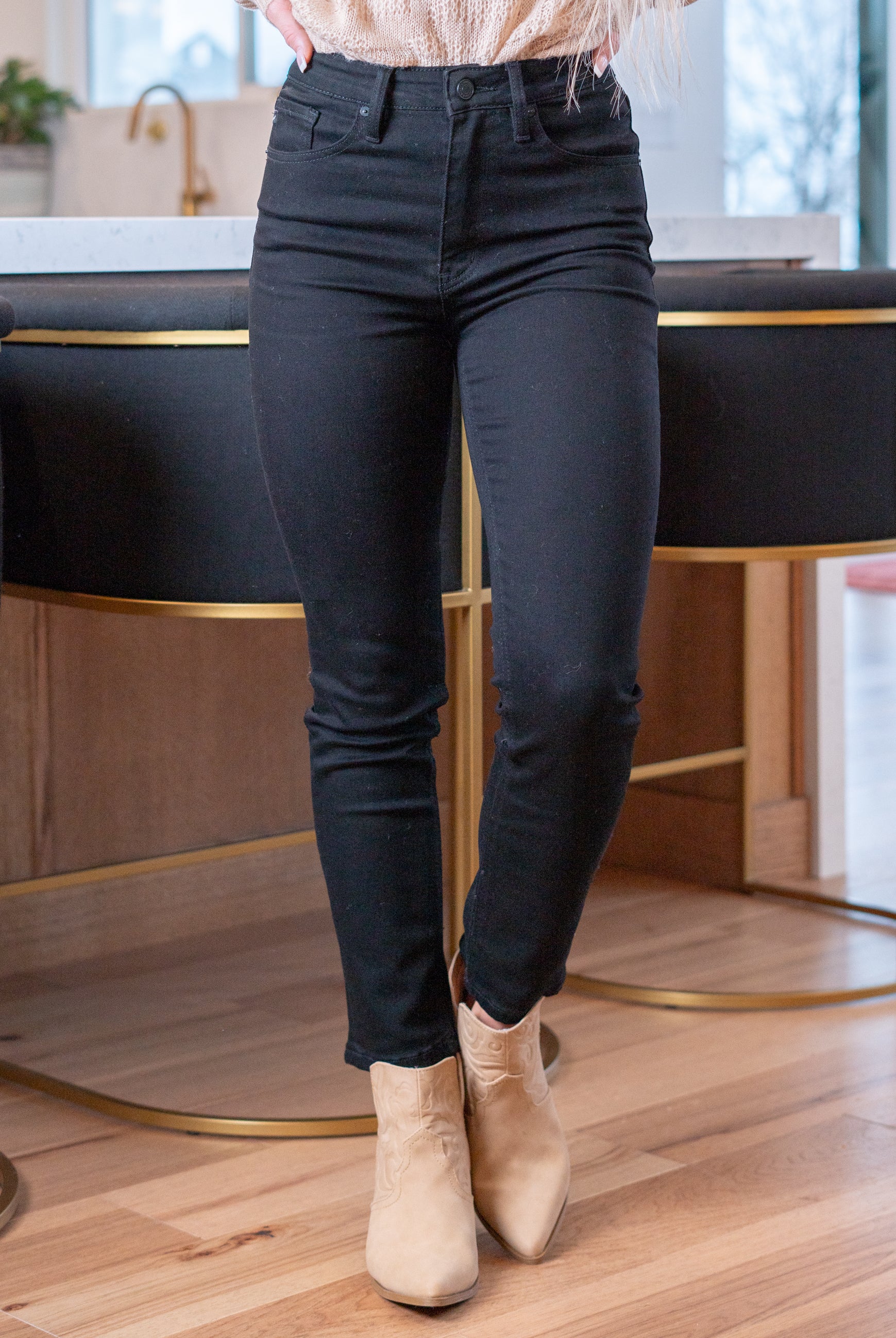 KanCan Jeans Estelle High Rise Slim Straight American Blues Denim Boutique KC11252BK