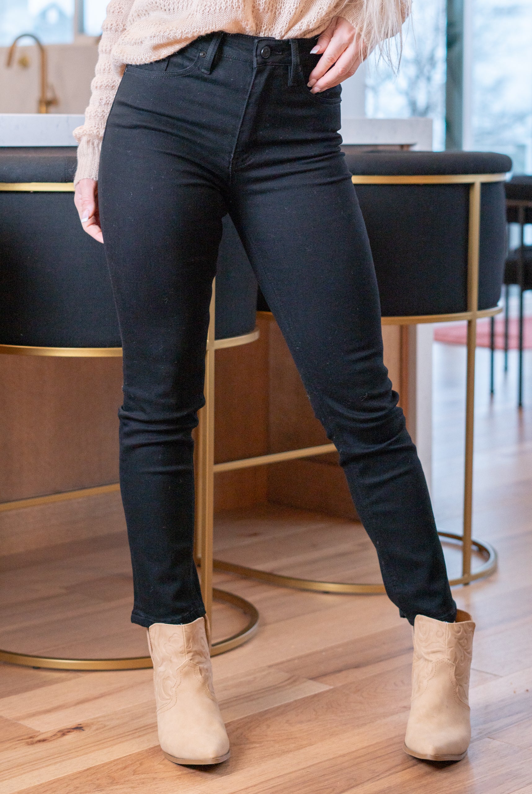 KanCan Jeans Estelle High Rise Slim Straight American Blues Denim Boutique KC11252BK