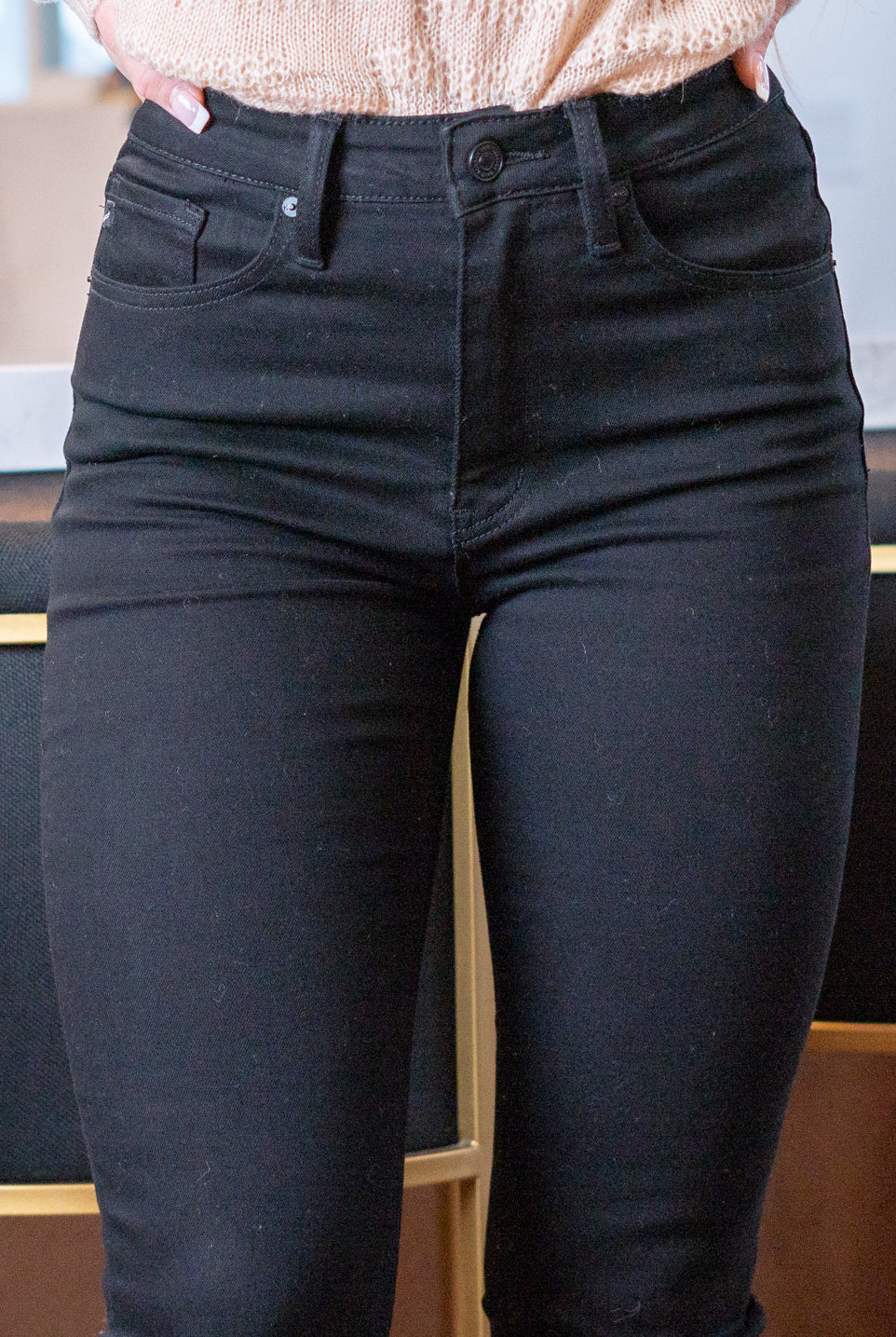 KanCan Jeans Estelle High Rise Slim Straight American Blues Denim Boutique KC11252BK