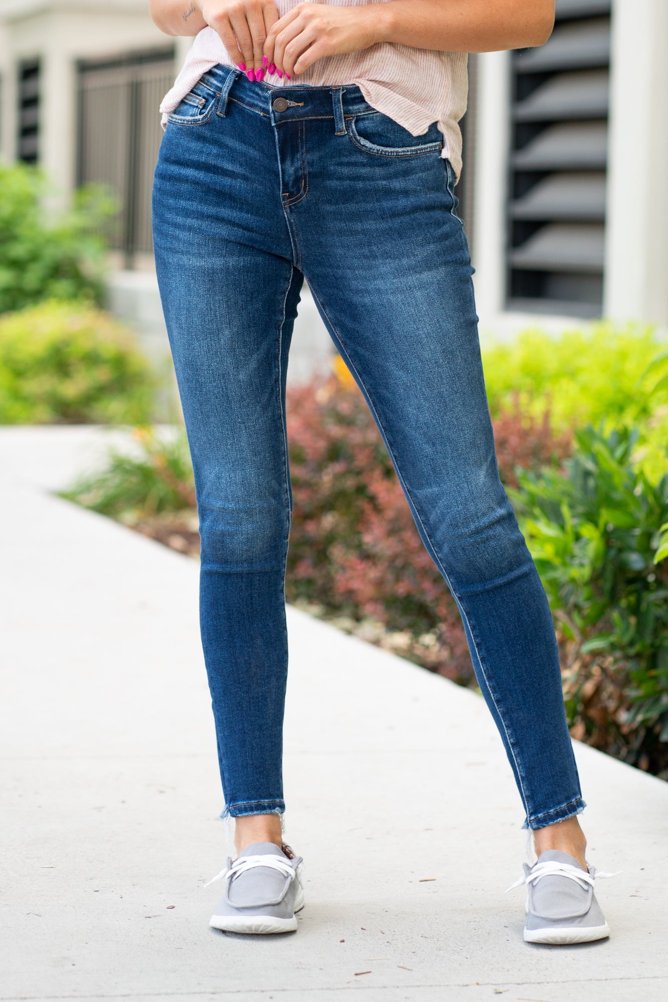 VERVET by Flying Monkey Jeans This comfortable super soft stretchy denim has a calf-hugging fit, clean hem bottom, and a zipper fly. You won't want to take these jeans off! Skinny Cut, 28" Inseam* Mid Rise, 9" Front Rise* 70% COTTON, 27% POLYESTER, 3% SPANDEX Machine Wash Separately In Cold Water Stitching: Classic Fly: Zipper Style #: V2501 Contact us for any additional measurements or sizing. *Measured on the smallest size, measurements may vary by size.