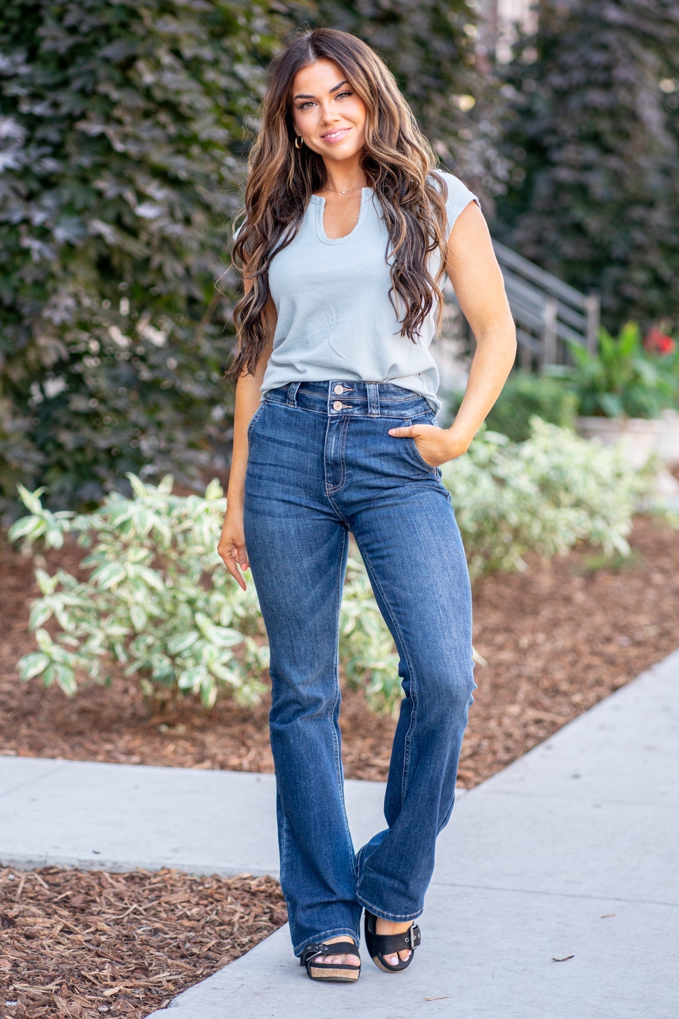 KanCan Jeans American Blues Denim Boutique Matilda High Rise Utility Boot Cut KC8600D