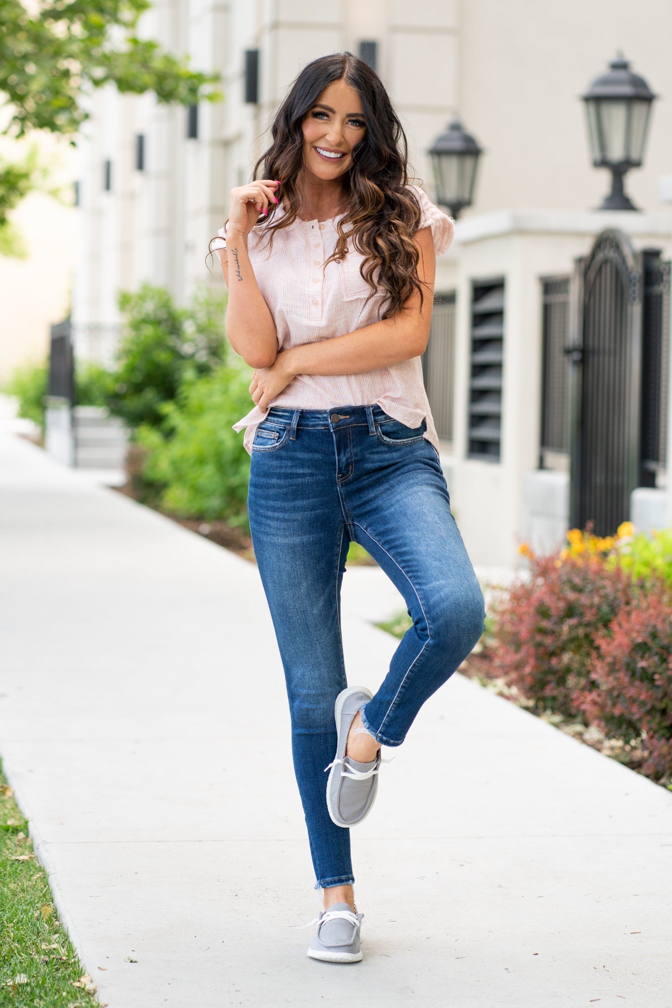 VERVET by Flying Monkey Jeans This comfortable super soft stretchy denim has a calf-hugging fit, clean hem bottom, and a zipper fly. You won't want to take these jeans off! Skinny Cut, 28" Inseam* Mid Rise, 9" Front Rise* 70% COTTON, 27% POLYESTER, 3% SPANDEX Machine Wash Separately In Cold Water Stitching: Classic Fly: Zipper Style #: V2501 Contact us for any additional measurements or sizing. *Measured on the smallest size, measurements may vary by size.