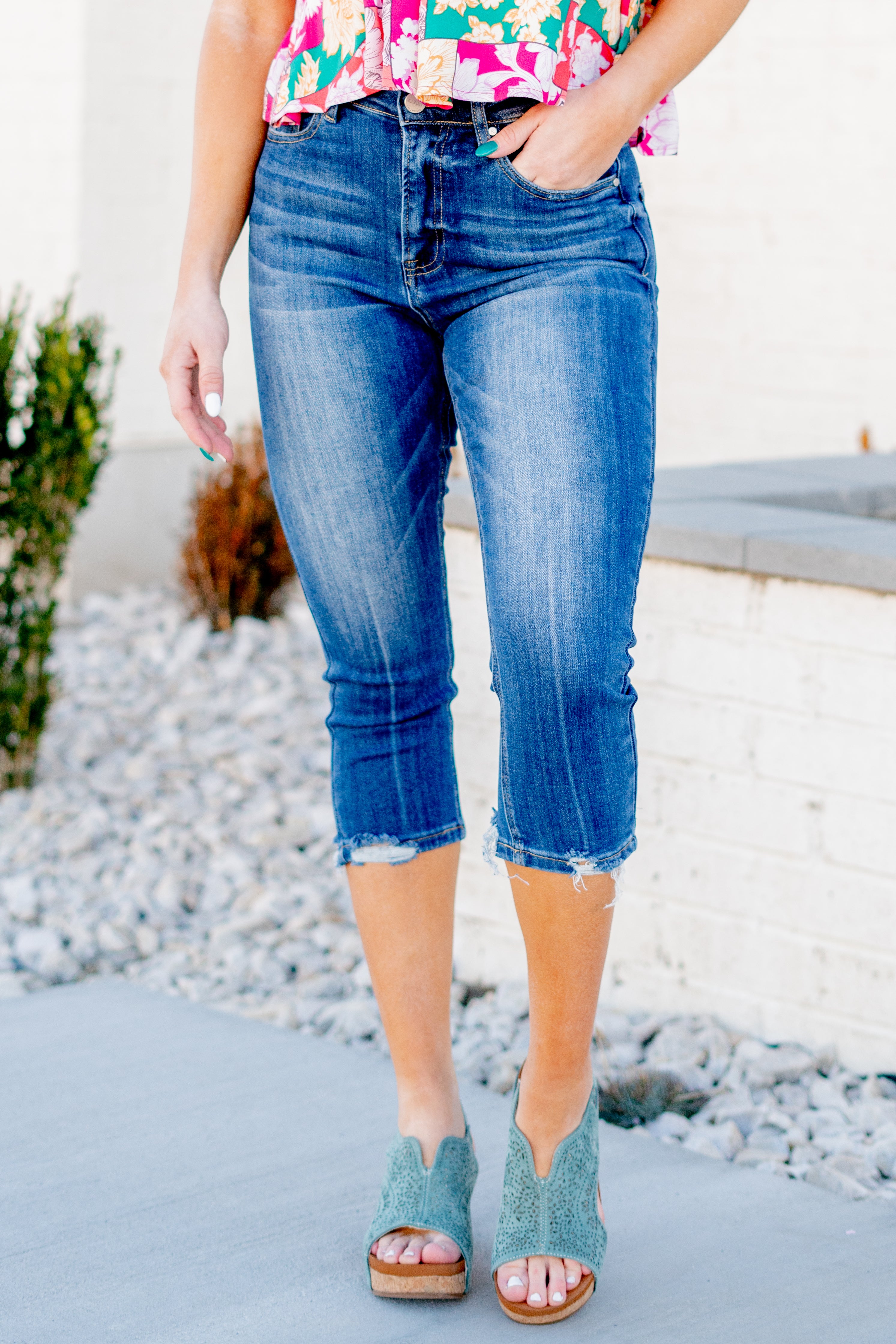 American Blues Denim Boutique Risen Jeans Sweet Tea High Rise Capris