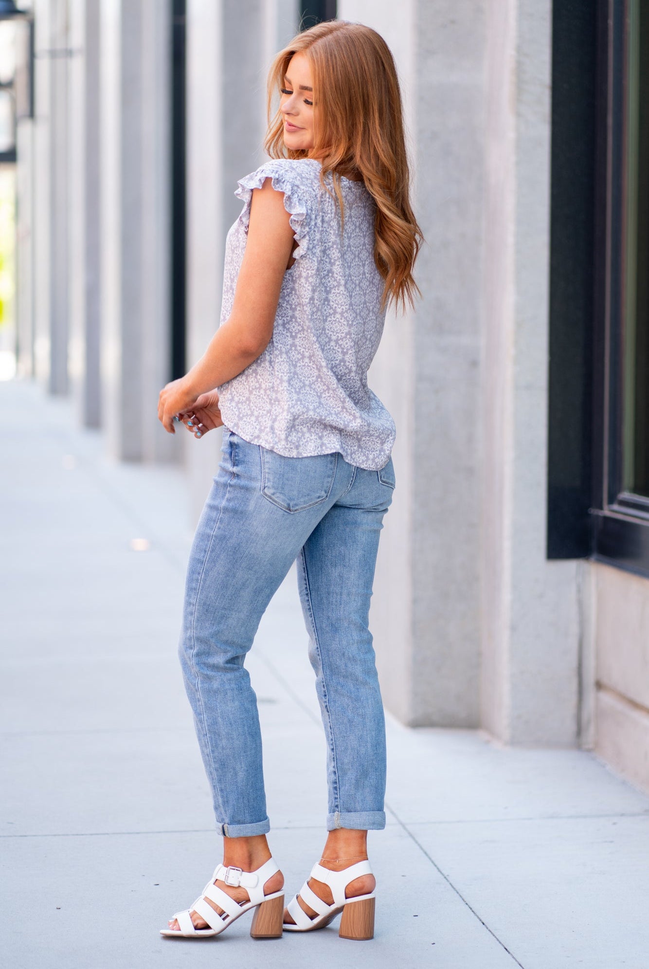Judy Blue Tired of your skinny jeans? These cute boyfriend fits will be your number one. Pair with sneakers and an oversized tee for a comfy look. Color: Light Wash Cut: Boyfriend, 30" Inseam Un-cuffed* Rise: Mid-Rise. 8.5" Front Rise* Material: 93% COTTON, 6% POLYESTER 1% SPANDEX Machine Wash Separately In Cold Water Stitching: Classic Fly: Zipper Style #: JB82335 , 82235 Contact us for any additional measurements or sizing. *Measured on the smallest size, measurements may vary by size.