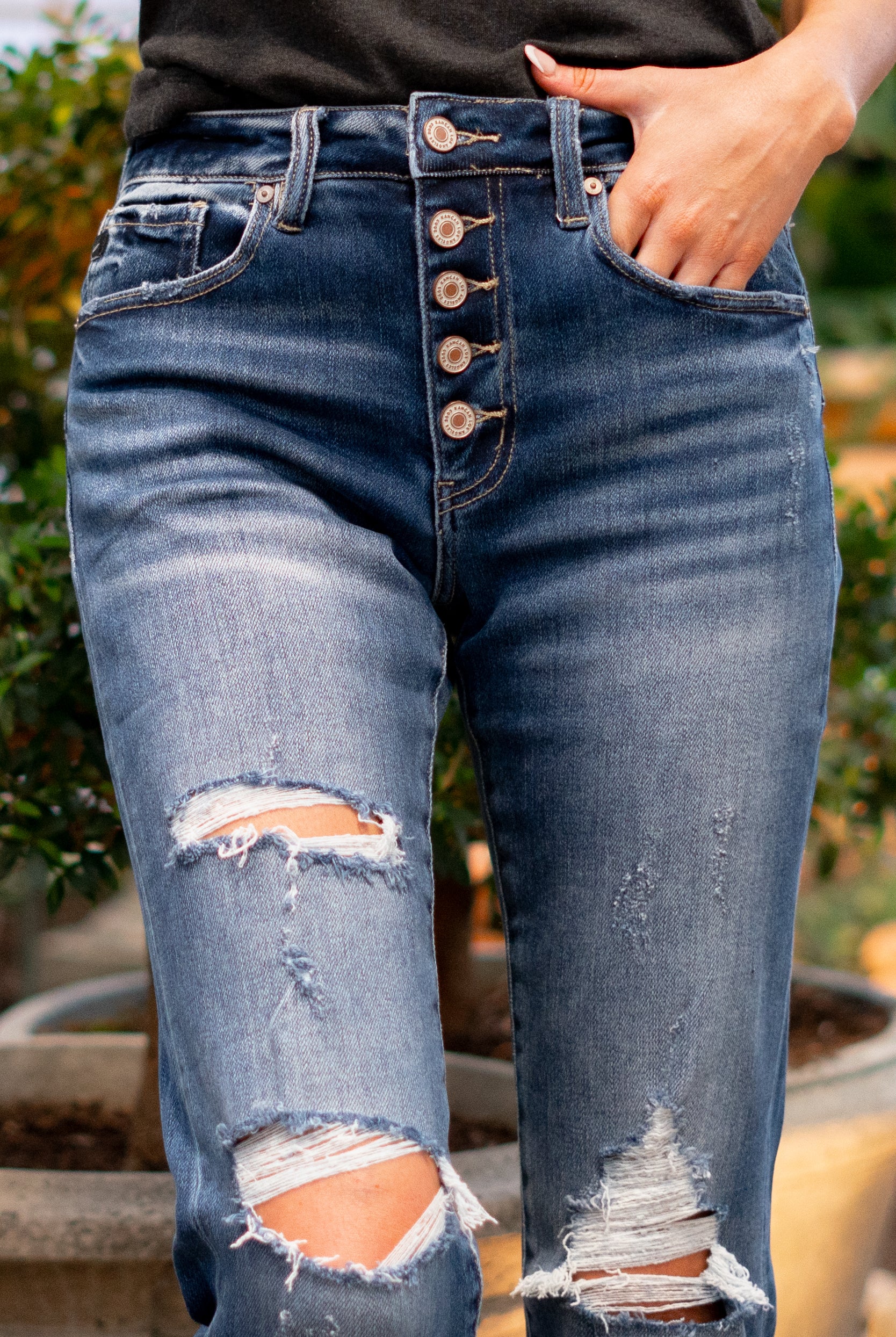 KanCan Jeans Eleanor High Rise Mom Fit American Blues Denim Boutique