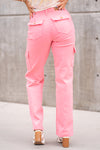 Plus Size Pretty in Pink High Rise Cargo Straight