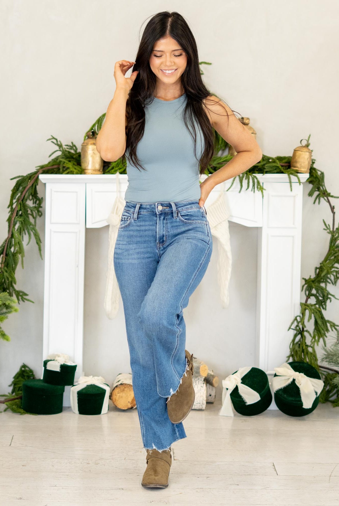 VERVET by Flying Monkey Jeans
Rediscover classic charm with the Treasure High Rise Vintage Flare Jeans. Crafted in a timeless medium blue wash, these jeans channel retro energy with a modern twist. The high-rise waist flatters your natural shape, while the vintage flare leg elongates your silhouette for a look that’s effortlessly chic.
Made from comfort stretch denim, the Treasure hugs your curves in all the right places without compromising on movement. The raw hem gives it that perfectly lived-i