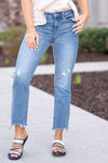 Haylie Mid Rise Frayed Hem Jeans
