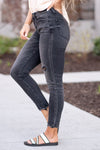 Kristen Tummy Control Top High Rise Raw Hem Cropped Skinny Jeans
