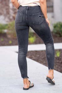 Kristen Tummy Control Top High Rise Raw Hem Cropped Skinny Jeans
