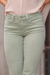 Mint Mid Rise Crop Straight Jeans