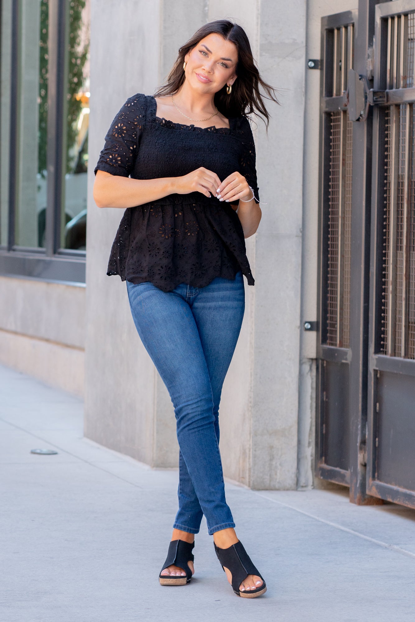 BiBi Color: Black Neckline: Square Neck Sleeve: Midi Length Style #: IP7291 Contact us for any additional measurements or sizing.