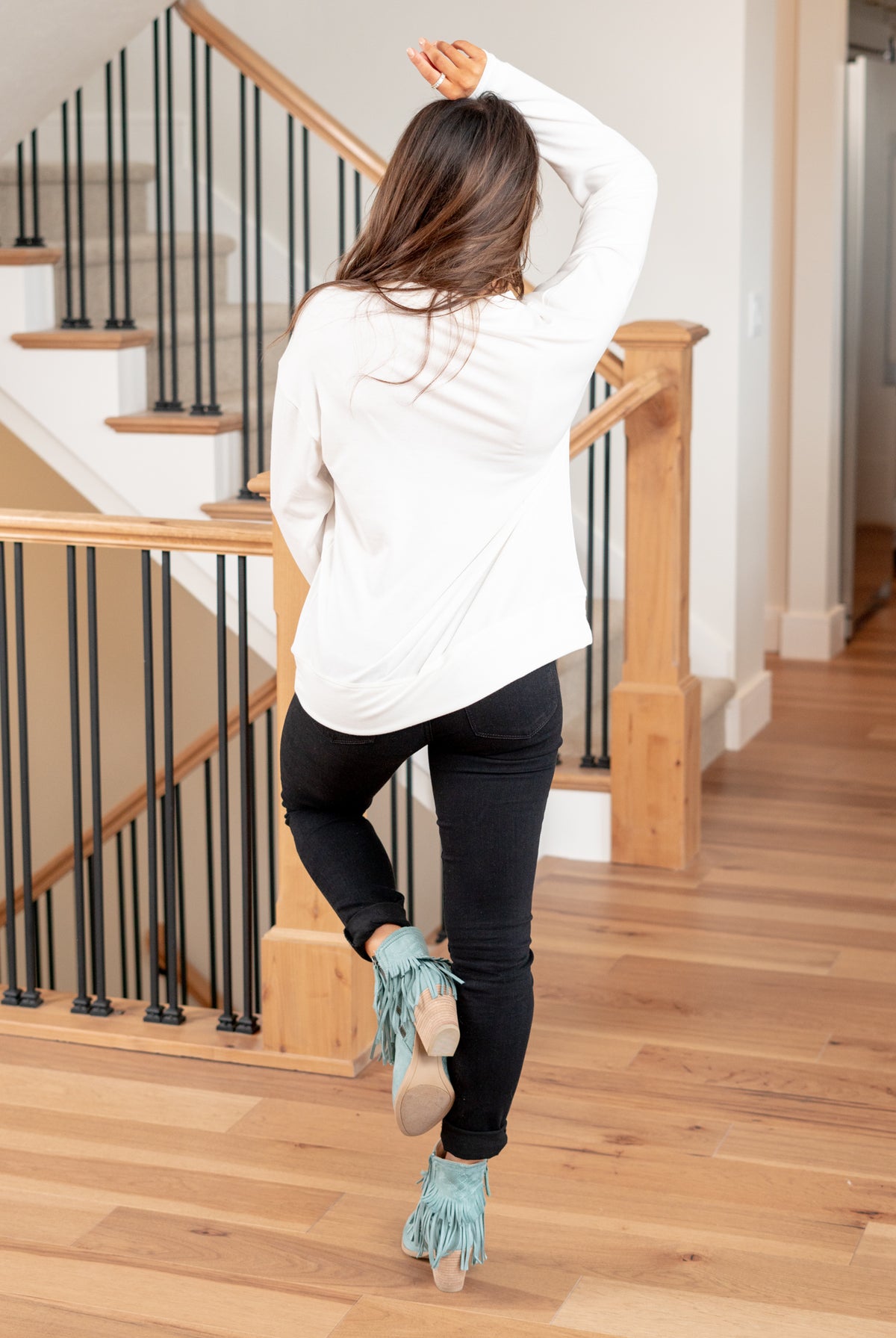 Longhorn Graphic Tee Color: Ivory Neckline: Round Sleeve: Long Sleeve Material: 78%Polyester 18%Rayon 4%Spandex Contact us for any additional measurements or sizing.