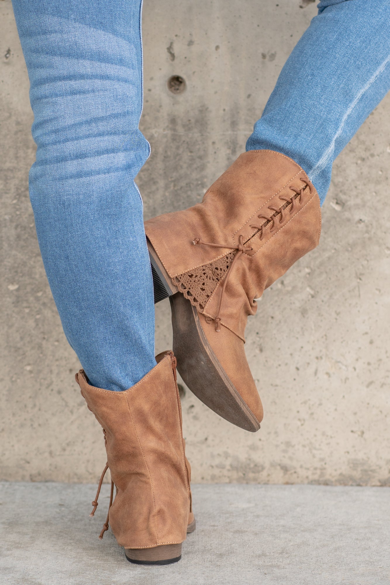 Booties | Very G These booties from Very G are perfect to wear with your favorite jeans this fall. Style Name: Sassy Color: Tan Cut: Zip Up Side Rubber Sole Style #: VGLB0339-Tan Contact us for any additional measurements or sizing.
