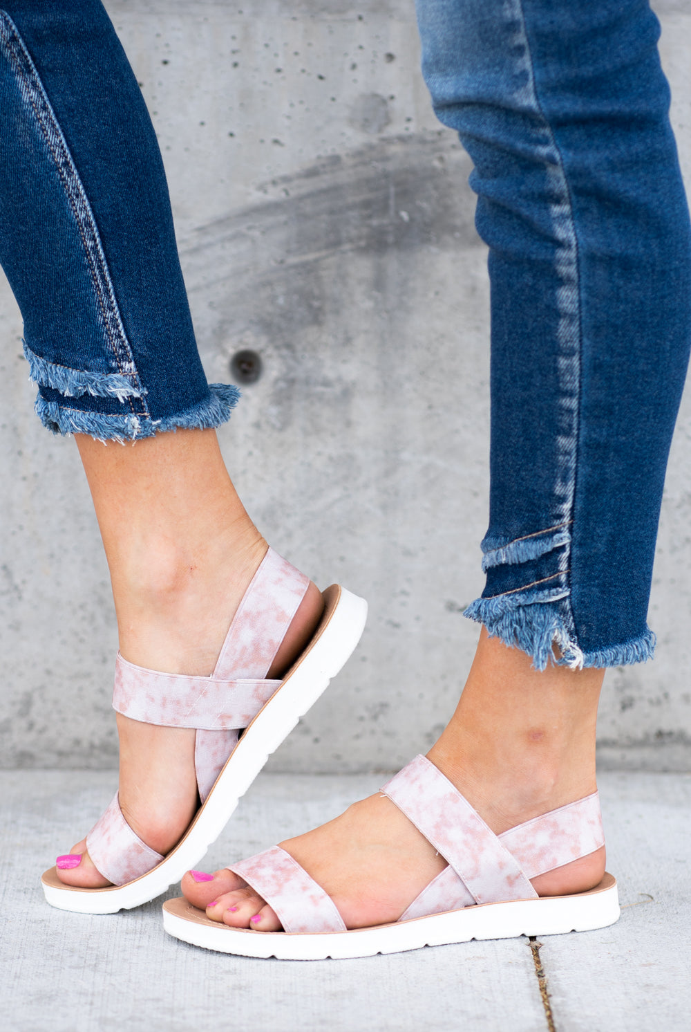 Strappy Sandal by Very G These iconic boutique sandals from Very G are must have! Wear all spring/summer to add a little sass to your wardrobe. Style Name: Ella Color: Blush Pink Cushioned foot bed Durable textured outsole Style #: VGSA0139 Contact us for any additional measurements or sizing.