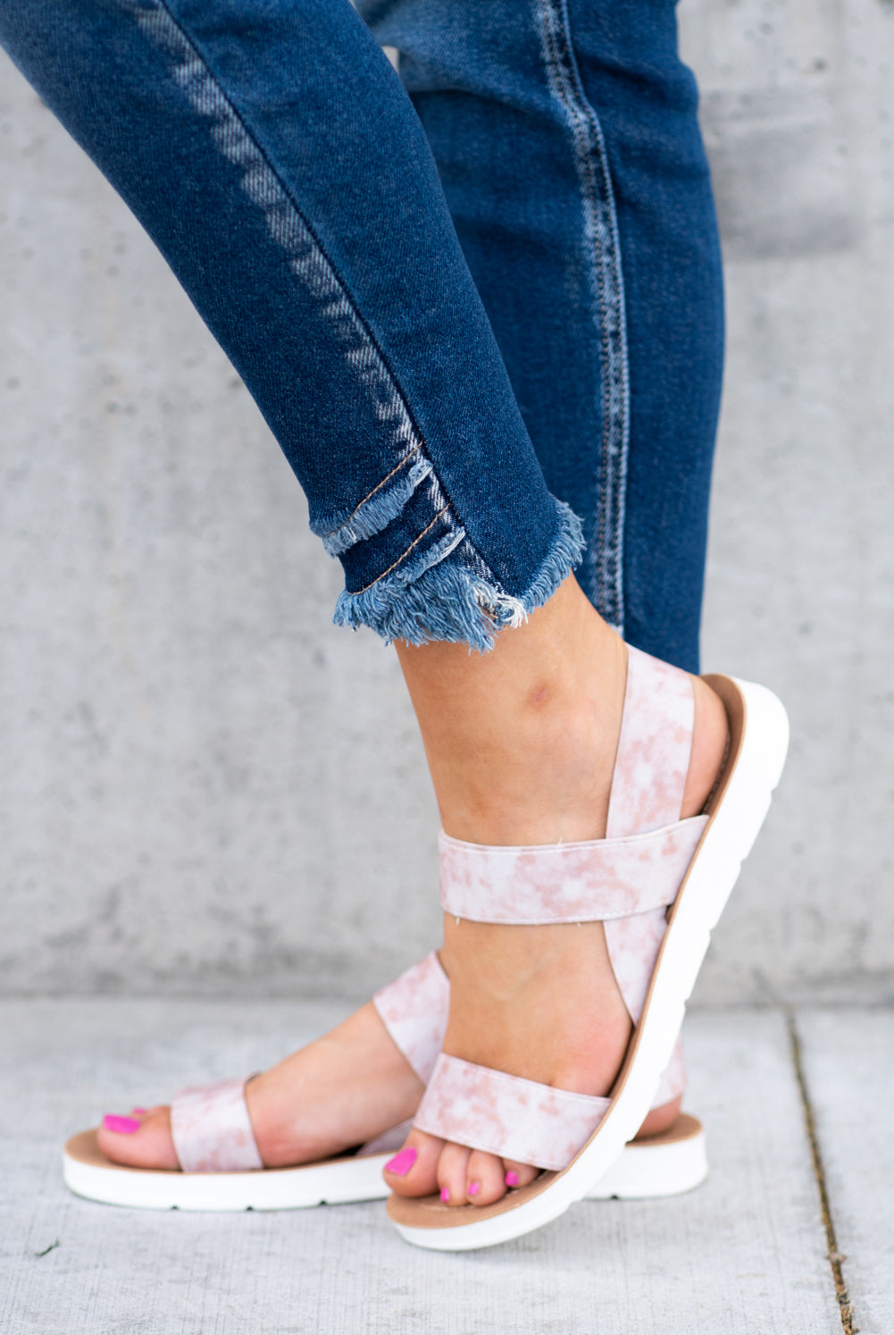 Strappy Sandal by Very G These iconic boutique sandals from Very G are must have! Wear all spring/summer to add a little sass to your wardrobe. Style Name: Ella Color: Blush Pink Cushioned foot bed Durable textured outsole Style #: VGSA0139 Contact us for any additional measurements or sizing.