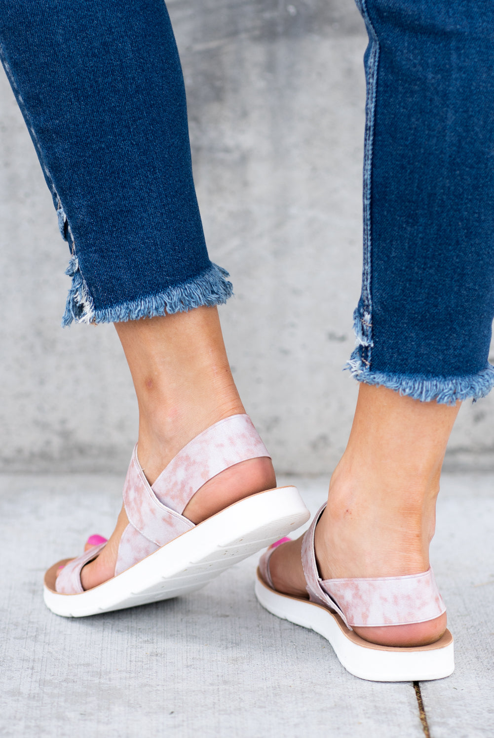 Strappy Sandal by Very G These iconic boutique sandals from Very G are must have! Wear all spring/summer to add a little sass to your wardrobe. Style Name: Ella Color: Blush Pink Cushioned foot bed Durable textured outsole Style #: VGSA0139 Contact us for any additional measurements or sizing.