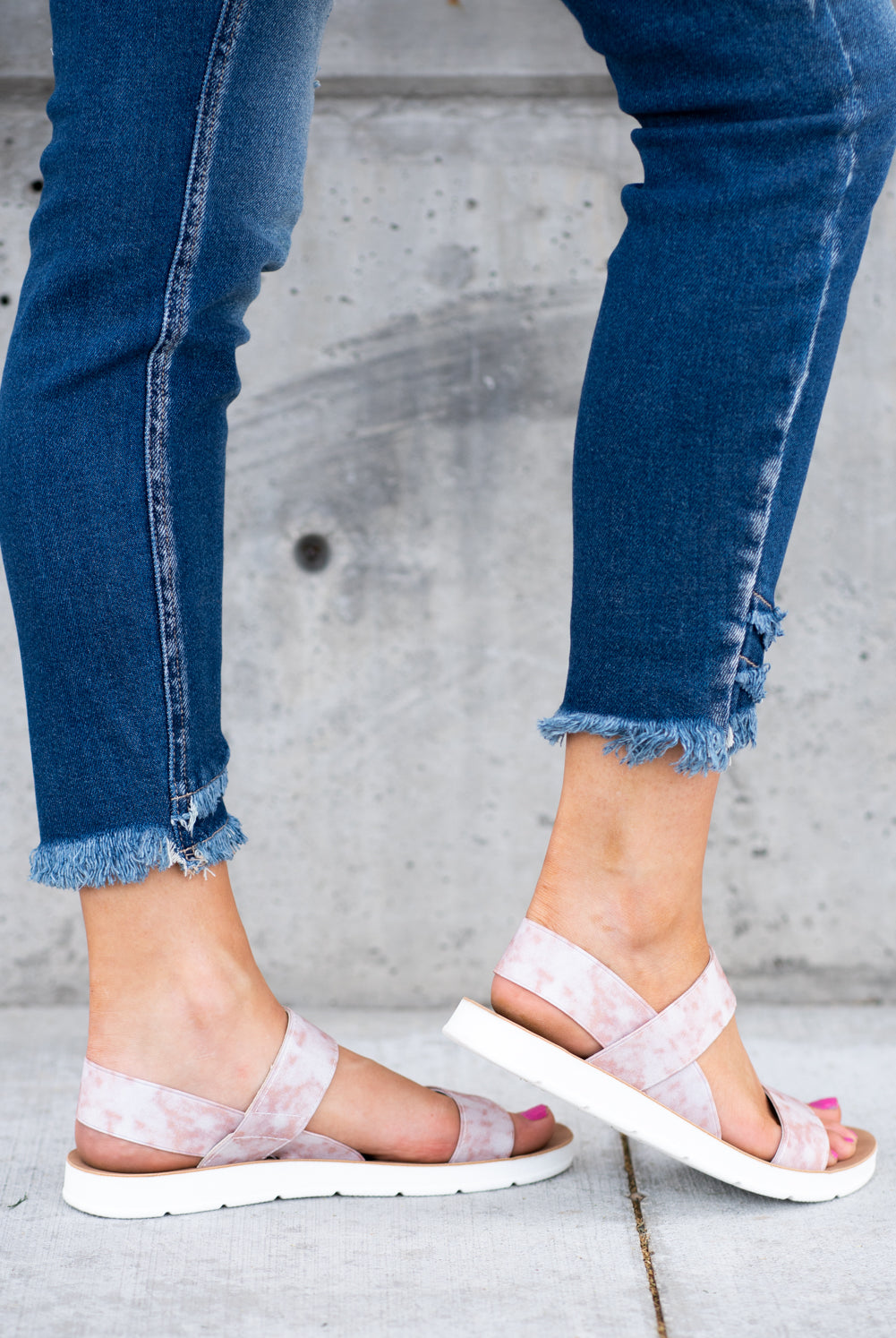 Strappy Sandal by Very G These iconic boutique sandals from Very G are must have! Wear all spring/summer to add a little sass to your wardrobe. Style Name: Ella Color: Blush Pink Cushioned foot bed Durable textured outsole Style #: VGSA0139 Contact us for any additional measurements or sizing.