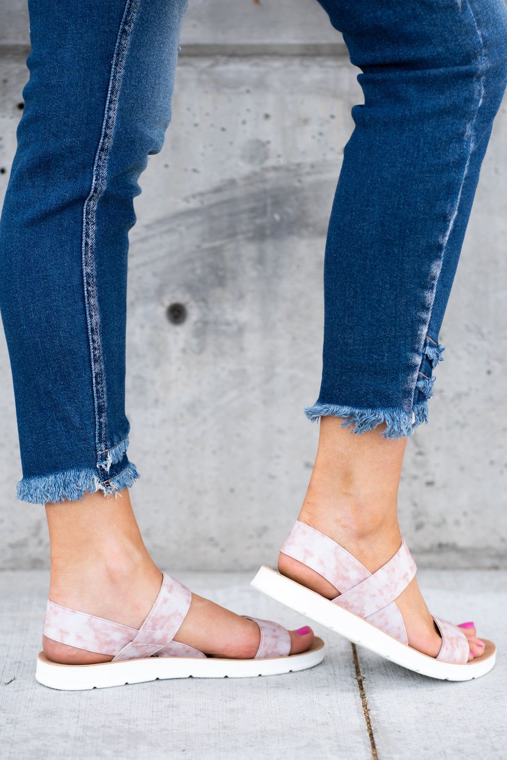 Strappy Sandal by Very G These iconic boutique sandals from Very G are must have! Wear all spring/summer to add a little sass to your wardrobe. Style Name: Ella Color: Blush Pink Cushioned foot bed Durable textured outsole Style #: VGSA0139 Contact us for any additional measurements or sizing.