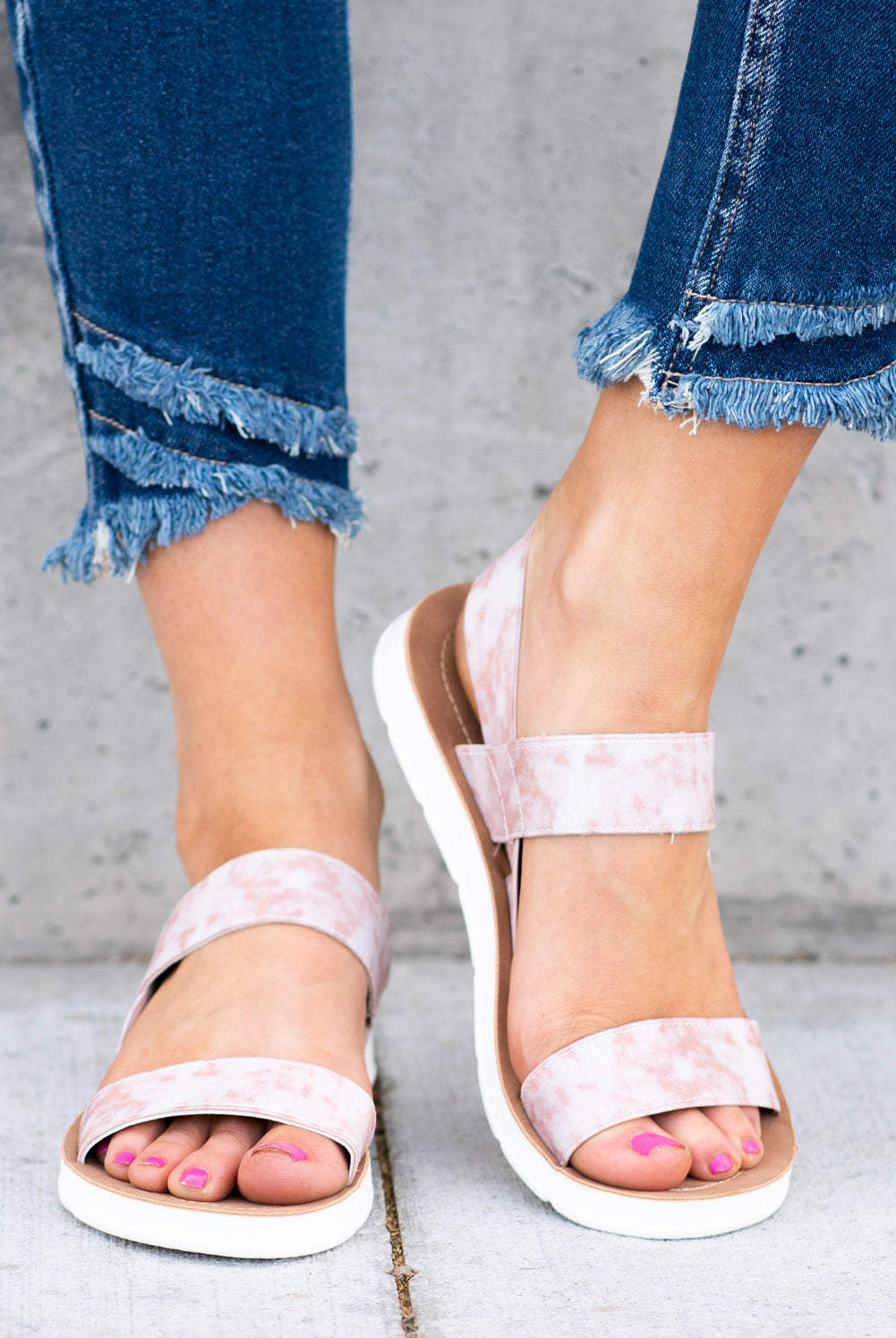 Strappy Sandal by Very G These iconic boutique sandals from Very G are must have! Wear all spring/summer to add a little sass to your wardrobe. Style Name: Ella Color: Blush Pink Cushioned foot bed Durable textured outsole Style #: VGSA0139 Contact us for any additional measurements or sizing.