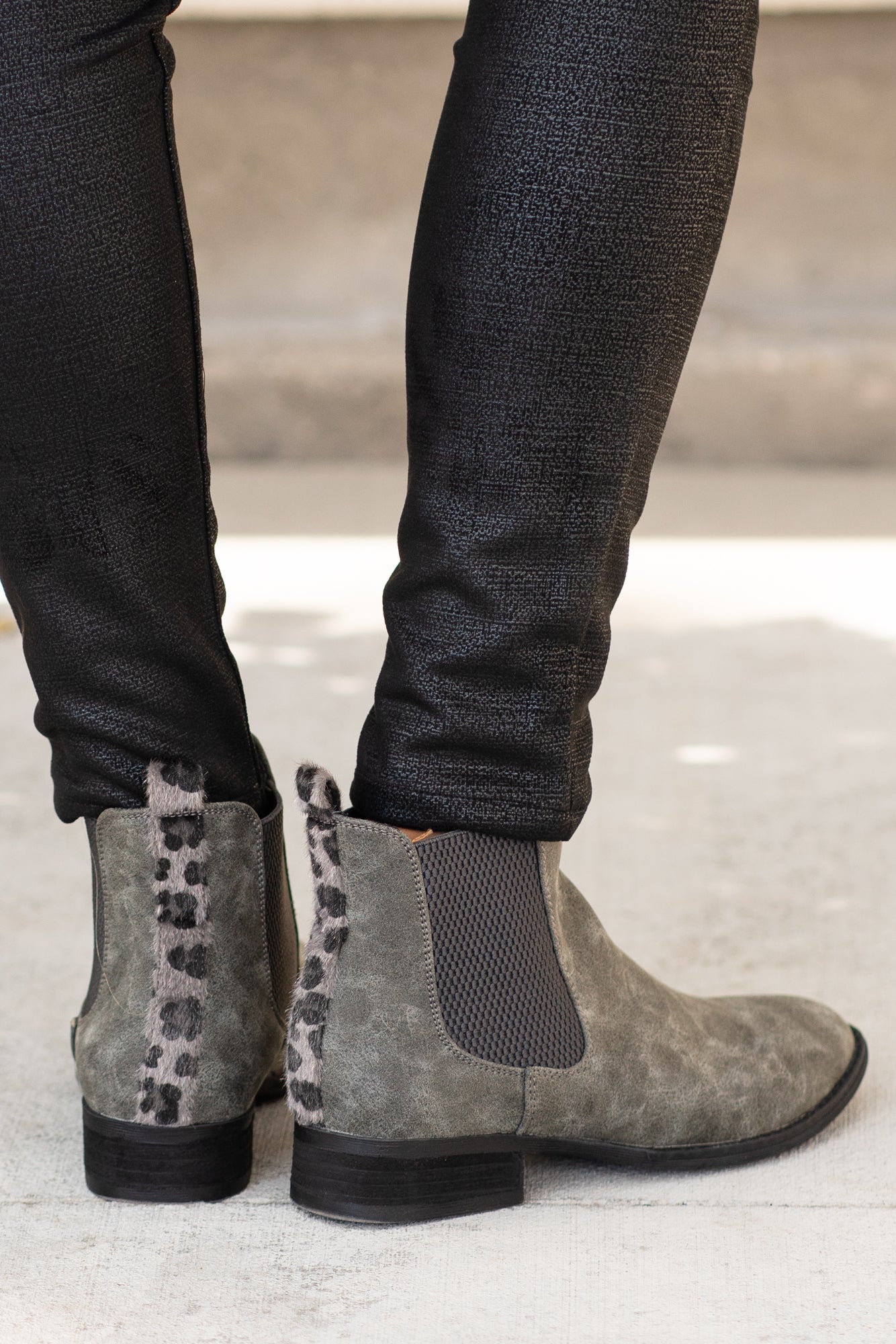 Booties | Very G These booties from Very G are perfect to wear with your favorite jeans this is fall. Style Name: Blake Color: Grey Cut: Silp On Bootie Rubber Sole Style #: VGLB0136-Grey Contact us for any additional measurements or sizing.