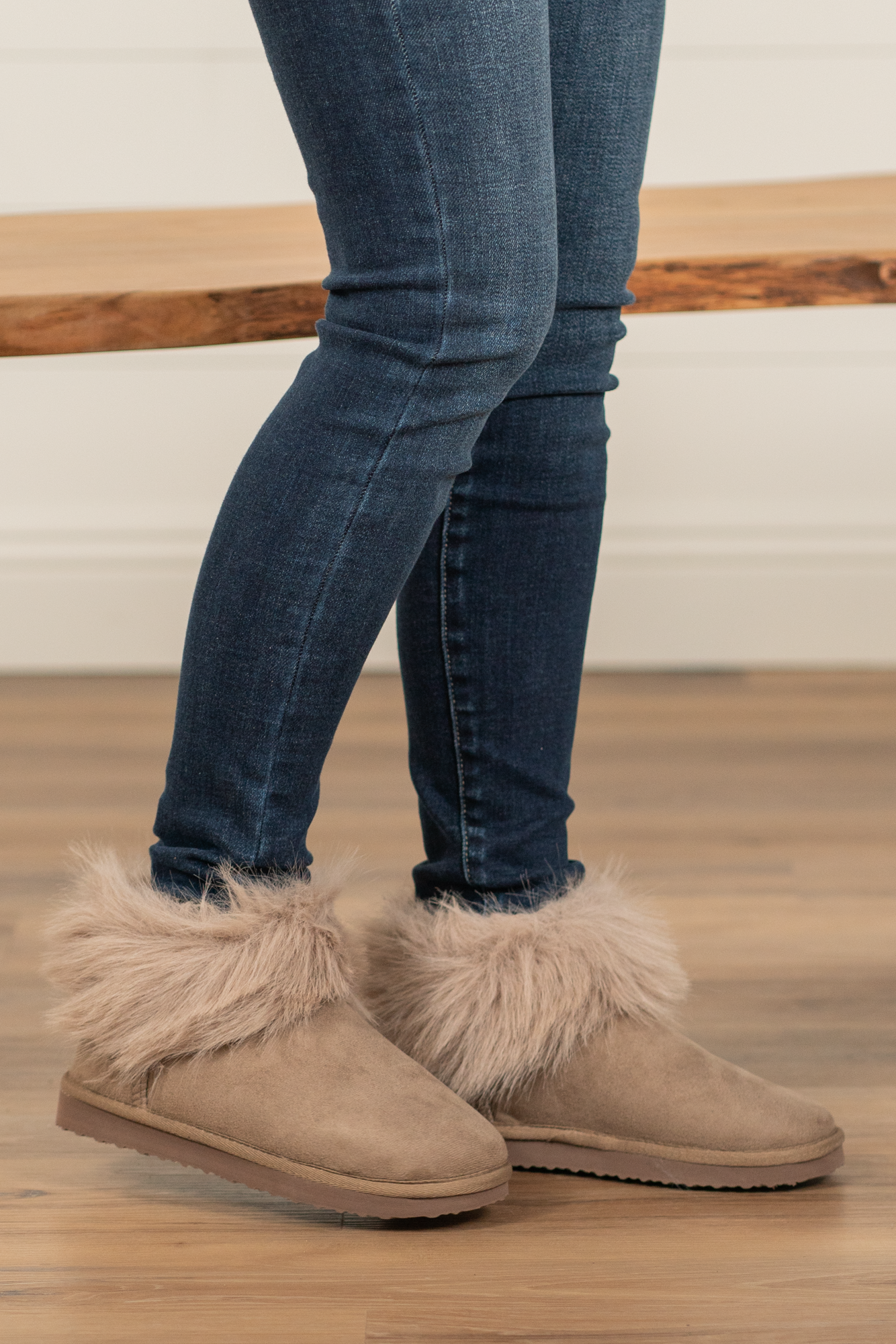 Booties | Very G These boots from Very G are perfect to wear all winter your favorite jeans. Style Name: Frost Color: Black Cut: Slip-On Rubber Sole Style #: VGLB0305-Taupe Contact us for any additional measurements or sizing.
