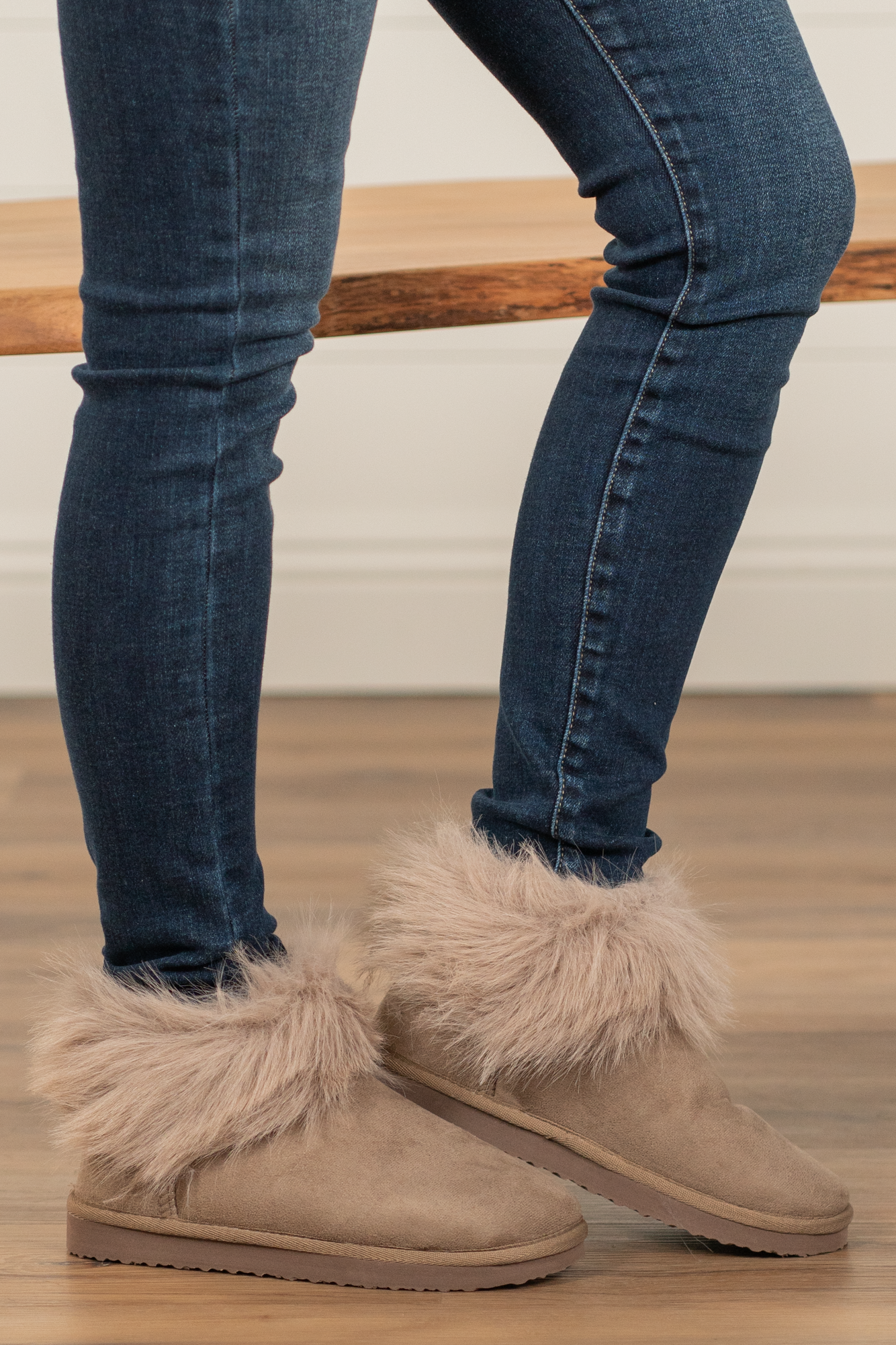 Booties | Very G These boots from Very G are perfect to wear all winter your favorite jeans. Style Name: Frost Color: Black Cut: Slip-On Rubber Sole Style #: VGLB0305-Taupe Contact us for any additional measurements or sizing.