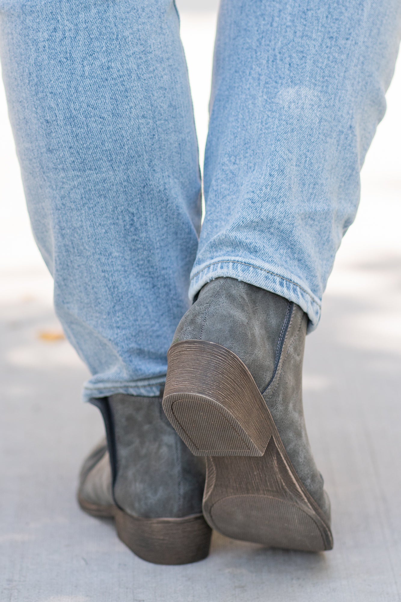 Booties | Very G These booties from Very G are perfect to wear with boot-cut jeans this fall. The look of a boot without the extra heat from a covered ankle. Style Name: Juliana Color: Grey Cut: Silp On Bootie Rubber Sole Style #: VGLB0277 Contact us for any additional measurements or sizing.