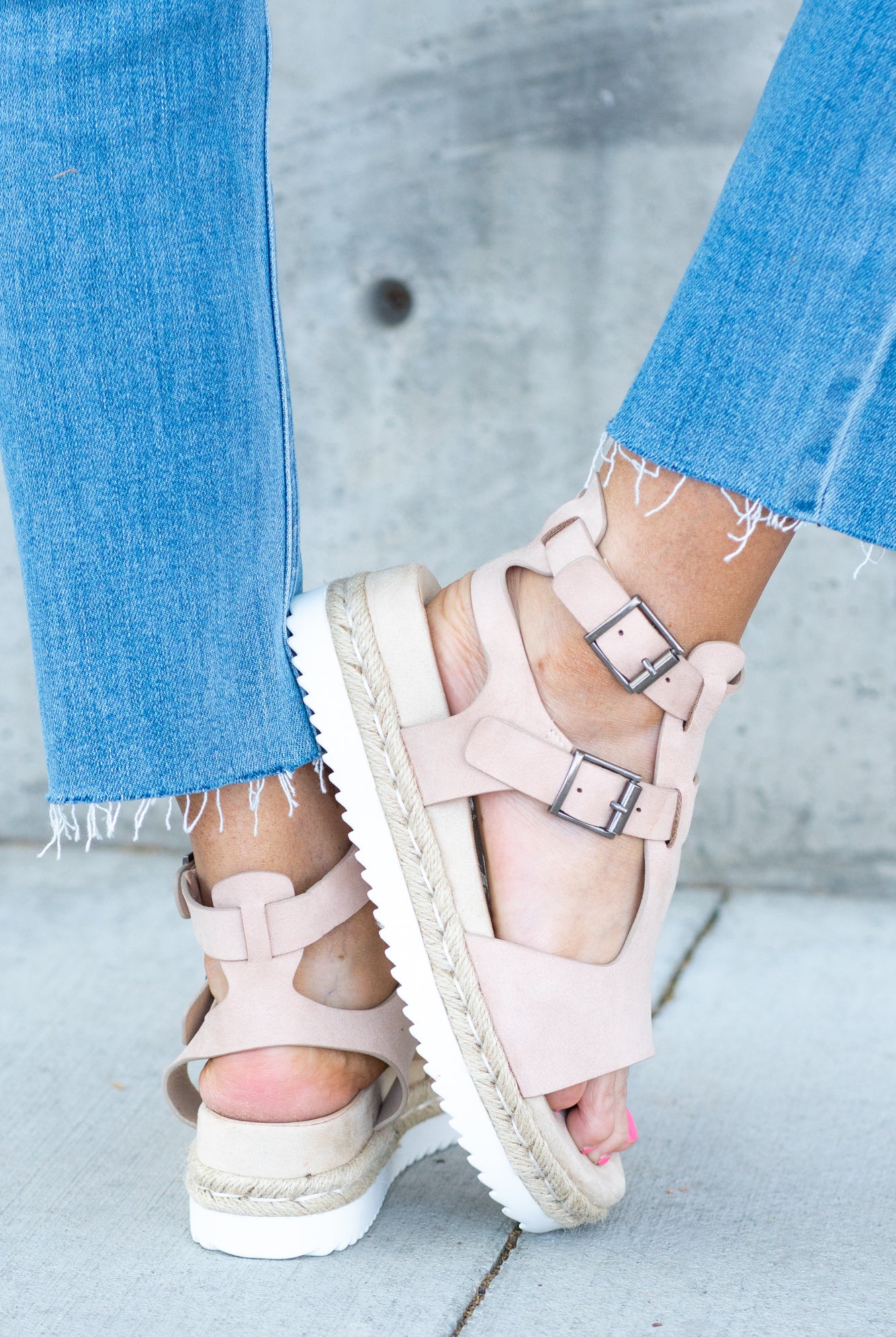Wedge Sandal by Very G These iconic boutique platform sandals from Very G are must-have! Wear all spring/summer to add a little sass to your wardrobe. Style Name: Cassius Color: Nude Cushioned Footbed, Memory Foam Durable Textured Outsole Style #: VGSA0146-Nude Contact us for any additional measurements or sizing.