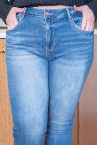 Plus Size Lily Mae Mid Rise Ankle Skinny Jeans