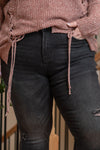 Plus Size Well Made Mid Rise Uneven Hem Ankle Skinny
