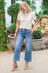 Azalea High Rise Front Seam Crop Wide Jeans