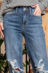 Franky High Rise 90s Distressed Straight