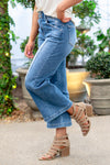 Azalea High Rise Front Seam Crop Wide Jeans