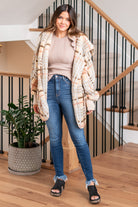 Hem & Thread   This is that cozy jacket you will throw on every day and go! One size fits most with an open neckline and long sleeves and side pockets.   Color: Cream Mix Neckline: Open  Sleeve: Long 100% POLYESTER Style #: 19378C-CreamMix