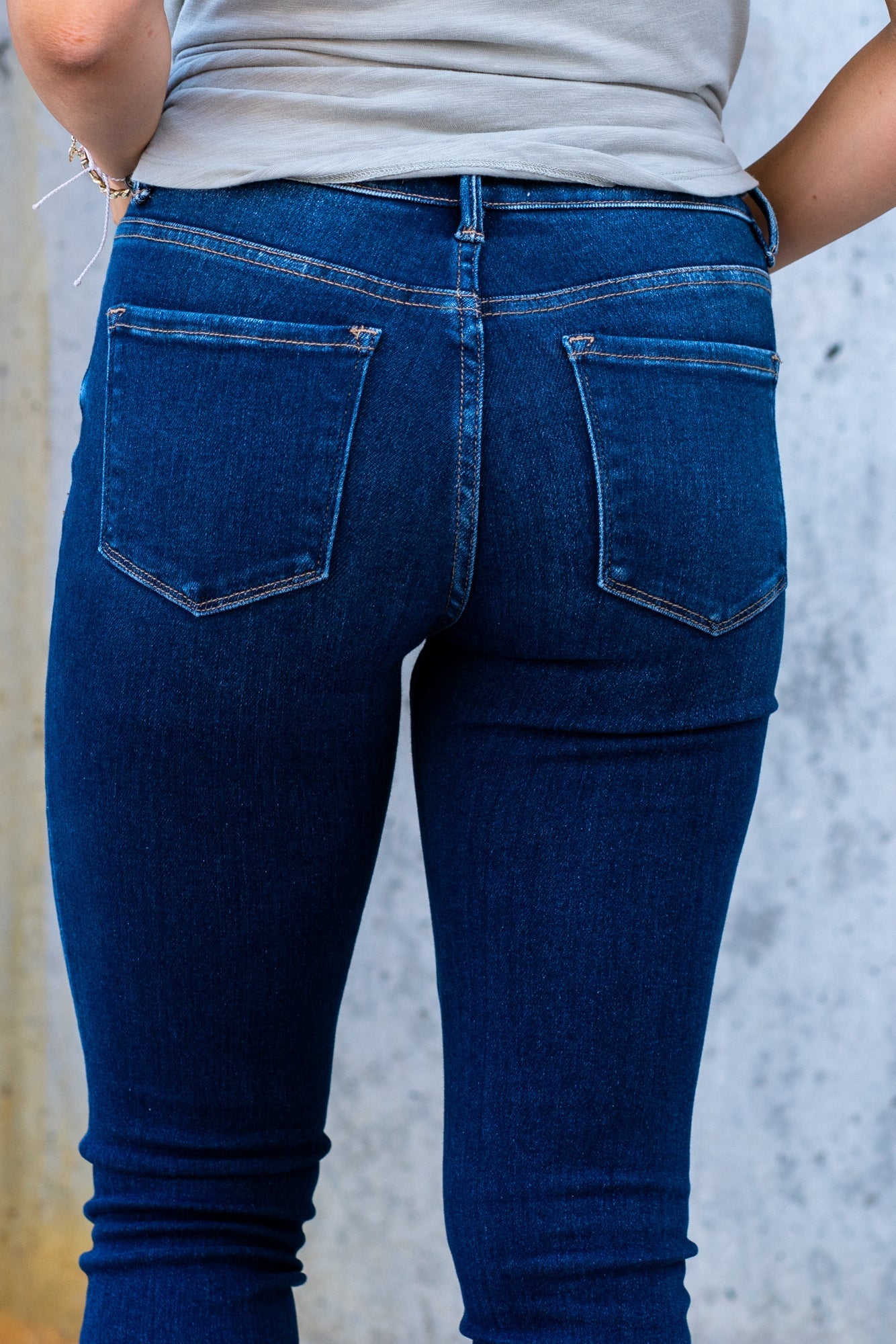 VERVET by Flying Monkey Jeans  This comfortable stretchy denim has a calf-hugging fit, fray hem bottom, and zipper with a distressed hem.  Skinny Cut, 30" Inseam* Mid Rise, 9" Front Rise*  98% COTTON, 2% POLYESTER Machine Wash Separately In Cold Water Stitching: Classic Fly: Zipper  Style #: V2159D Contact us for any additional measurements or sizing. 