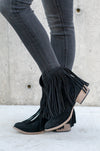 Trippier Fringe Ankle Boots - Black