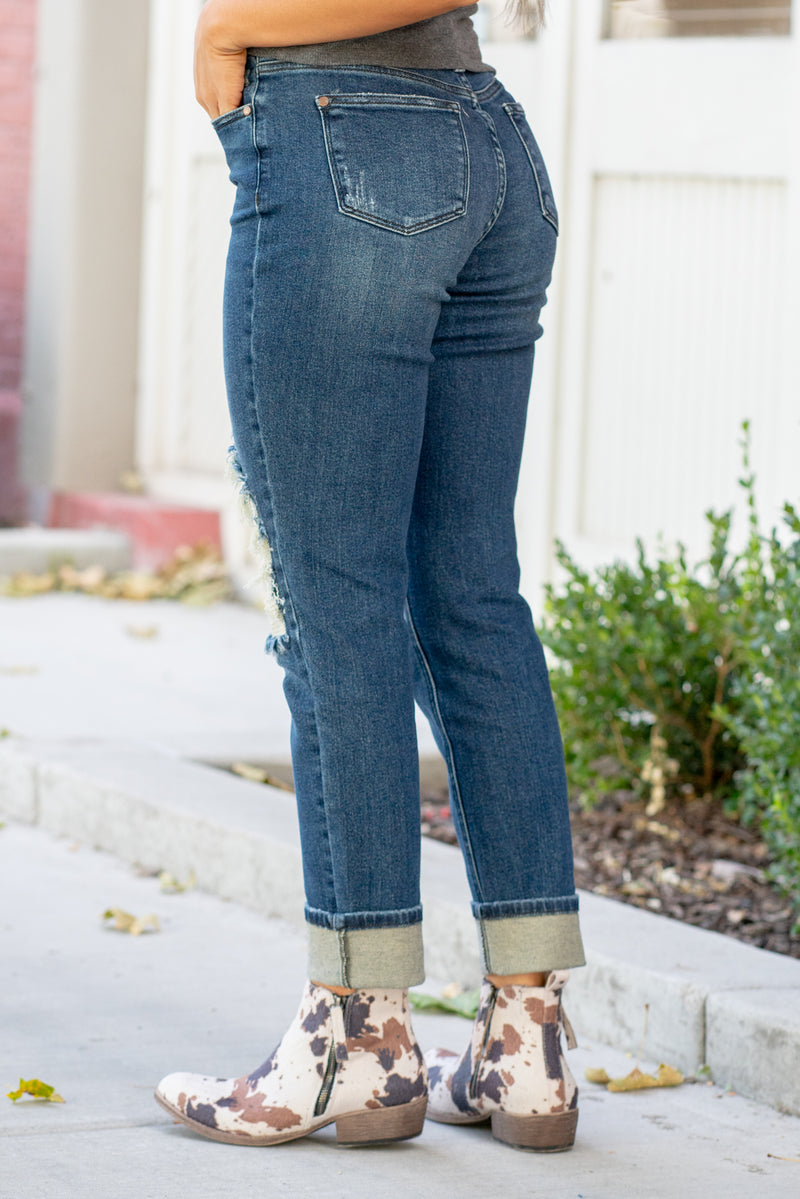 Judy Blue Jeans | Plus Size Buffalo Plaid Patch Mid Rise Cuffed ...