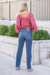 Plus Size Johnny High Rise Hidden Button Fly Dad Jeans