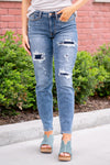 Denim Patch Mid Rise Relaxed Fit