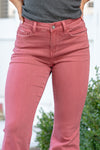 Plus Size Mineral Red High Rise Super Flare