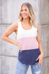 4th of July Colorblock Tank Top - Red White & Blue