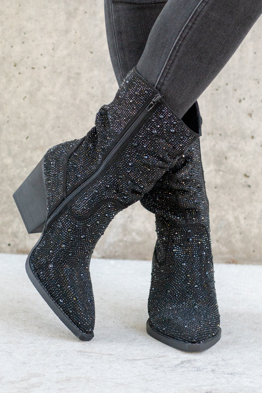 Very G Shoes | Glitterati Kady Slouch Boots - VGLB0377-Black – American ...