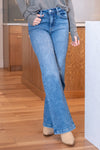 American Blues Denim Boutique - KanCan Jeans Avonlea High Rise Wide Leg Flare Medium Blue Wash KC20024M. 