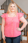 Plus Size Button Up Top - Pink