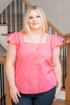Plus Size Button Up Top - Pink