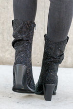 Glitterati Kady Slouch Boots - Black