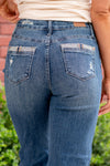 Rochelle Mid Rise Cuff Dad Jean Straight Fit
